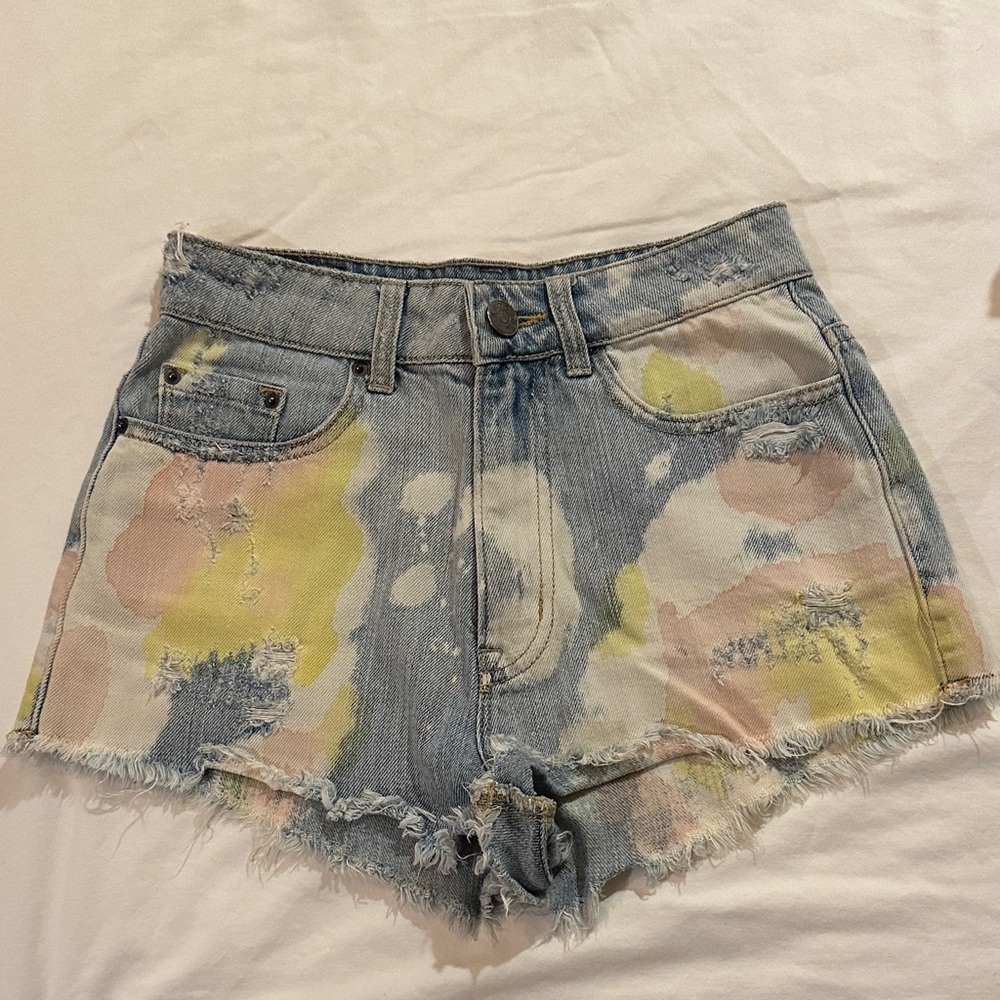 BDG Multicolor Distressed Jean Shorts